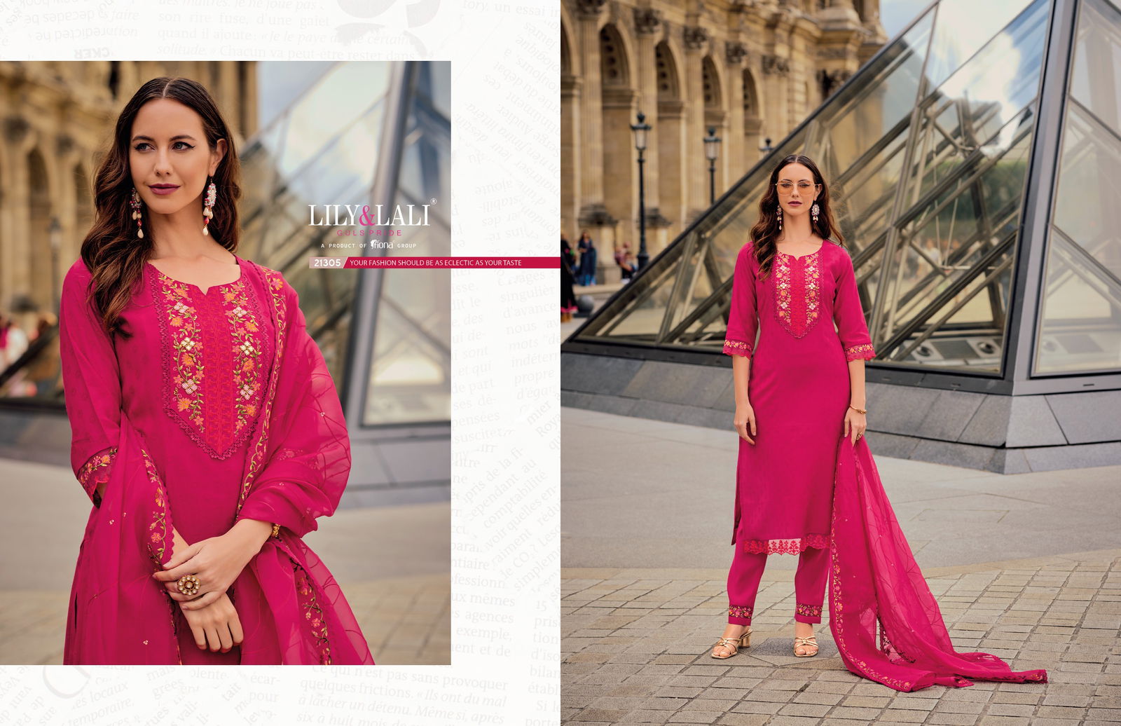 Mrunal By Lily And Lali Jacquard Silk Embroidery Kurti With Bottom Dupatta Wholesalers In Delhi